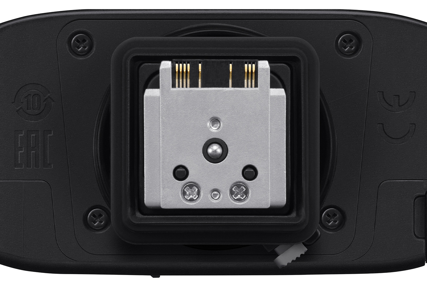 Gambar kaki dudukan logam dengan bingkai sisi kokoh di bawah flash