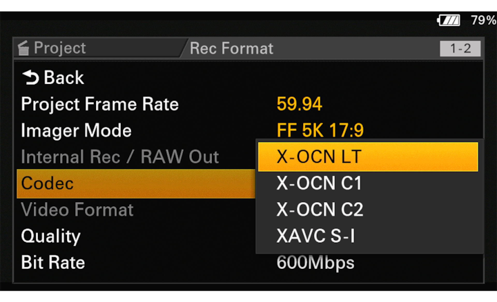 Foto menu mode kodek, dengan X-OCN LT dipilih.